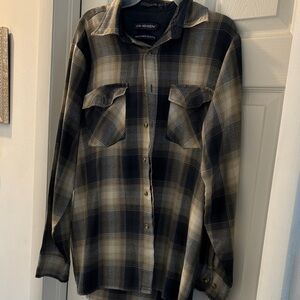 Van Heusen Black and Tan Checkered Shirt